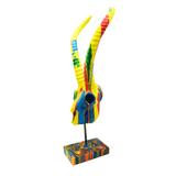 Cráneo de Antilope Multicolor en Pedestal - G493