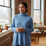 Sweater Beatle Oversize Lanilla Mujer - Azul