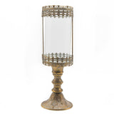 Candelabro Zinc y Cristal - 38 cm alto - 11 cm diámetro - 6J7041 - DEMIALMA