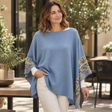 Poncho Bordado Azul